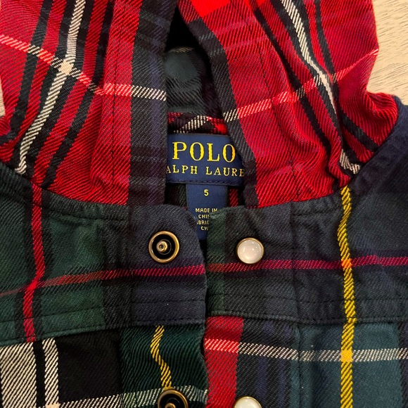 Polo Ralph Lauren Christmas Plaid Shirt Size 5 Boys - Picture 2 of 5